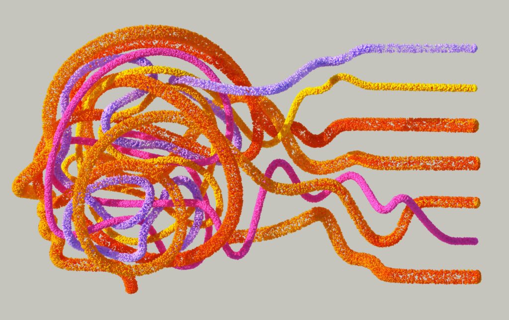 Human brain network connectivity illustration